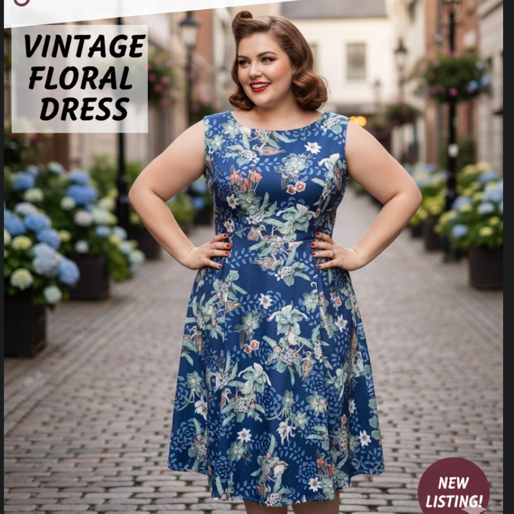 Hearts & Roses London Pinup Swing
Dress US 14 / UK 18 
Floral Retro Rockabilly